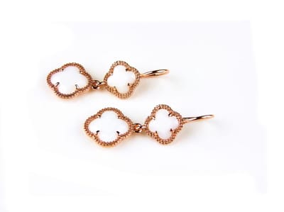 model Double Fiori klein oorringen in zilver roze verguld wit