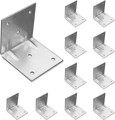 10 Stuks Hoekijzers 60x60x60 mm Versterkt Gegalvaniseerd Staal Bevestigingsmateriaal