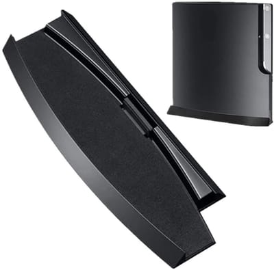 Dailygoods- Verticale Standaard - Antislipontwerp - Ruimtebesparend - Compatibel met PS3 Slim - Kunststof - Maat 26 x 8,8 cm - Console Standaard