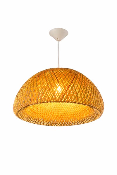 Bamboe Hanglamp Ø45 cm – Hoi Son Dome Shade Large – Handgemaakt – Incl. pendel – Sfeerlamp Boho / Japandi – Eettafel lamp