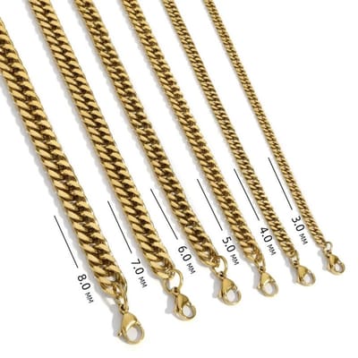 Aramat Jewels | Halskettingen | RVS Curb Gourmetketting Goudkleurig – Stoere Schakelketting Staal Unisex | 60cm / 5.5mm |60cm | | Staal | Volwassenen | Verkleurd niet