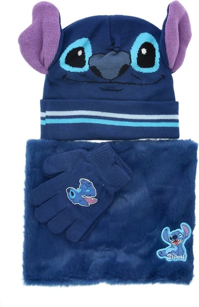 Lilo & Stitch muts, col en handschoenen