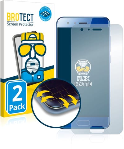 BROTECT - Screenprotector voor Honor 9 - Folie Beschermfolie matte volledig dekking 2 Stuks