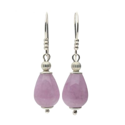 Bela Donaco - Oorbellen Classic – Lila Agaat – Sterling Zilver
