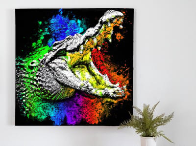 Muhammed alligator | Muhammed Alligator | Kunst - 20x20 centimeter op Dibond | Foto op Dibond
