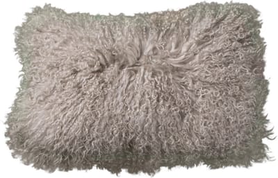 Van Buren - Tibetaans schapenvacht kussen - Zand 30x50cm - 100% echt schapenvacht