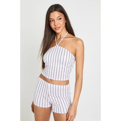 boohoo Dames Gestreepte Hot Pant | Lila | Maat: 44