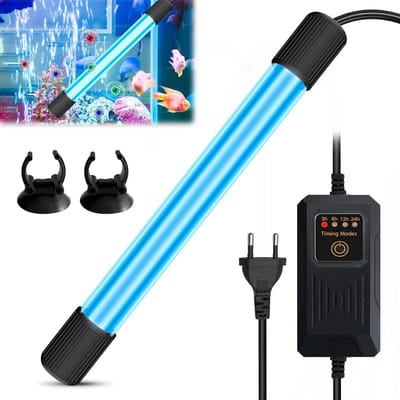 Aquarium Sterilisatorlamp - UV Lamp - Water Reinigen - Met Timerfunctie - 13 Watt - Zwart