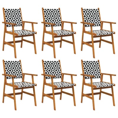 vidaXL - Tuinstoelen - 6 - stuks - massief - acaciahout