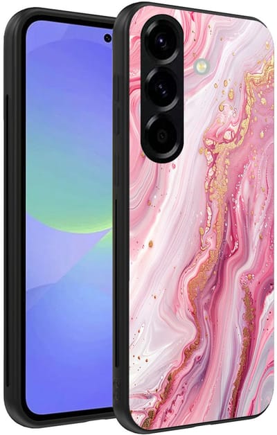 Smartphonica Telefoonhoesje Geschikt voor Samsung Galaxy A36 met marmer opdruk - TPU backcover case marble design - Roze geschikt voor Samsung Galaxy A36