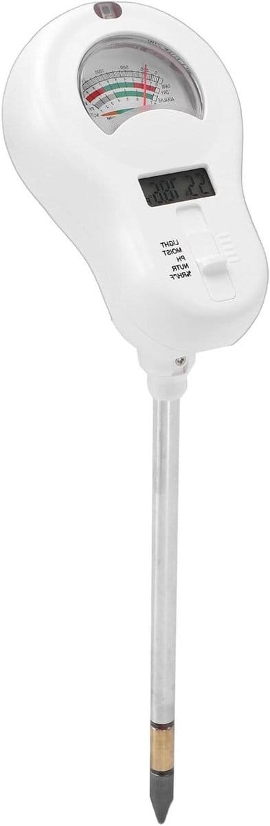 6-in-1 Bodemtester - Bodemvochtmeter PH-meter - Plantenverzorging Tuinieren - Meet Vocht Licht Temperatuur - 33 x 9 x 5 cm