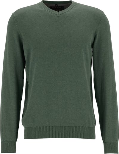 MARVELIS modern fit trui katoen - V-hals - donkergroen