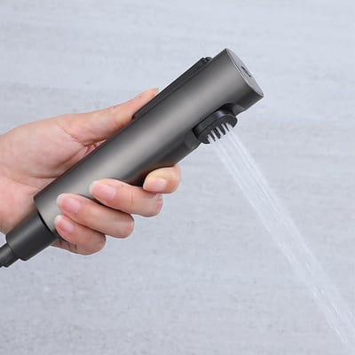 Famanu - Dubbele straal bidet handdouche met veerslang en houder, multifunctioneel gebruik
