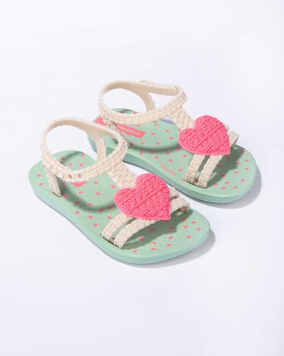 My First Ipanema Baby Dames Junior Slippers - Green/Beige