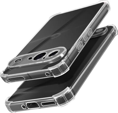 Mayaxess, Schokbestendig hoesje voor Google Pixel 9 en 9 Pro met verstevigde hoeken, Transparant