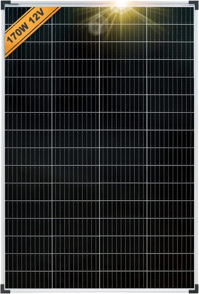 Monokristallijn Zonnepaneel - PV Module - Energie Opwekken - Hoge Cel Efficiëntie - 170 Watt - Zwart