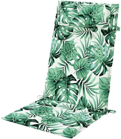 Tuinkussens Set - Hoge rug - Comfortabel zitten - Waterafstotend Oxford - 120x50 cm - Bladpatroon