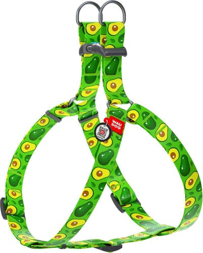 WAUDOG Advacado Harnas / Hondentuigje - Nylon - Groen - Gratis QR Tag - Breedte: 20 mm - Borstomtrek: 50 - 80 cm (GELIEVE ALVORENS BESTELLEN OPMETEN)