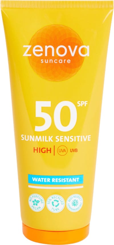 Zenova Zonnemelk SPF 50 – Voor Zeer Gevoelige Huid – Waterresistant – Kinderen & Volwassenen – 150 ml