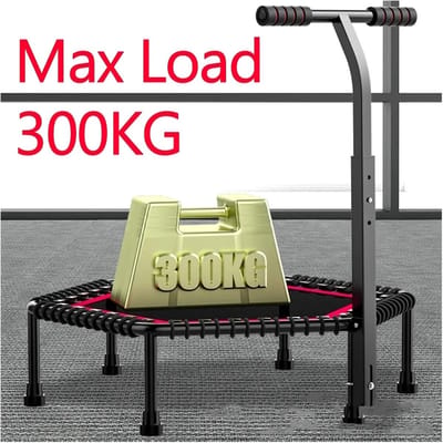 Fitness Trampoline - Indoor Rebounder - Cardio Training - Stille Sucker Voeten - 50 Inch - Rood