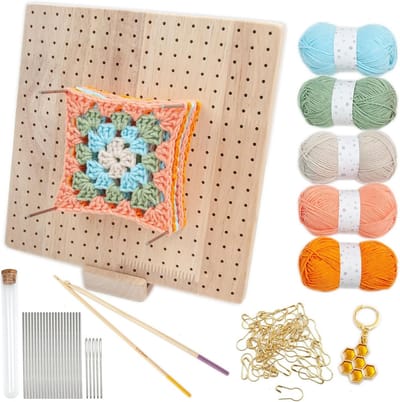 Houten Blocking Board Set voor Granny Squares - 9 Inch Haakplank voor Handgemaakt Breiwerk en Creatieve Projecten