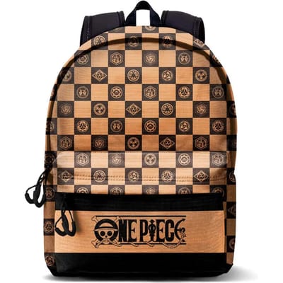 Karactermania - One Piece Geruit - HS PLUS Rugzak - Backpack Handbagage met Trolley Bevestiging - Rugtas - Camel - Bruin