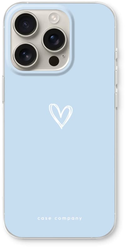 Case Company® - Hoesje geschikt voor iPhone 16 Pro hoesje - Klein Hart Blauw - Soft Cover Telefoonhoesje - Bescherming aan alle Kanten en Schermrand