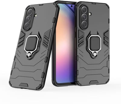 MobyDefend Hoesje - Geschikt voor Samsung Galaxy A36 / Galaxy A56 - Dubbelgelaagde Pantsercase Met Standaard - Zwart