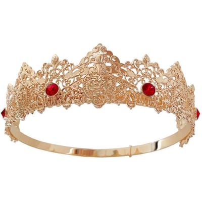 Couronne Tiare Homme Couronne de Prince Couronne de Roi Couronne Concours de Beauté Reine Couronne de Performance de Bar Couronne Unisexe beige