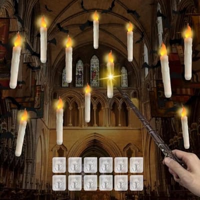 Zwevende Halloween-kaarsen met afstandsbediening - 12 stuks vlamloze led-kaarsen voor sfeervolle decoratie