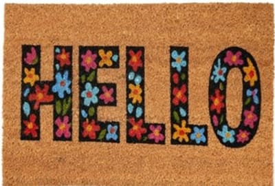 Home & Styling Deurmat Hello Kokos - 59x39cm - Bruin