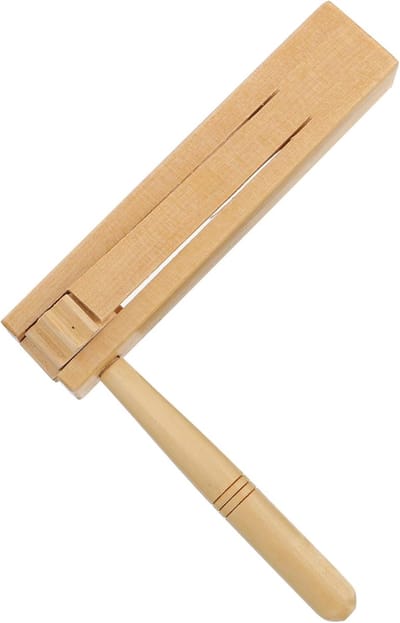Houten Castagnetten - Muziekinstrument Speelgoed - Muziek Educatie - Gladde Afwerking - 14X13.2X3CM - Khaki