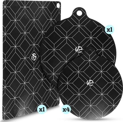 W&Z® Inductie Beschermer Set – Afdekplaat voor Kookplaat – Inductie mat – Onderzetter - Rond - Rechthoek - 6 stuks