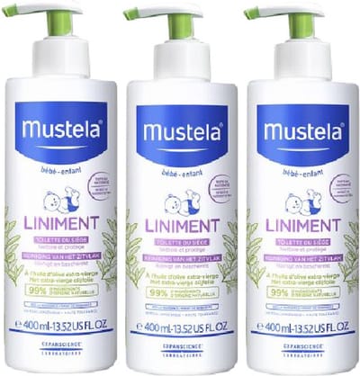 Mustela Liniment 3 x 400 ml - Reiniging Van Het Zitvlak - Toilette Du Siege - Mustela Bebe Change Liniment - Voordeelpakket - VEEL VAN 3 X 400 ML