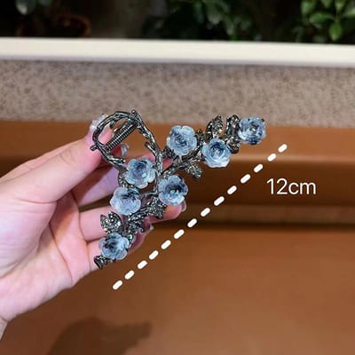 1 stuks Vrouwelijke Bloem Haar Klauw Grijpclip Retro Paardenstaart Vlecht Krab Metalen Grijpclip Mode Zoet Meisje Haar Kaart Haaraccessoires L