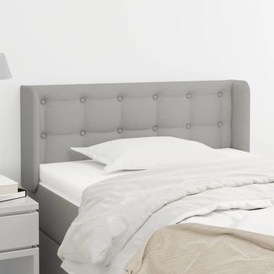 vidaXL - Hoofdbord - met - randen - 103x16x78/88 - cm - stof - lichtgrijs