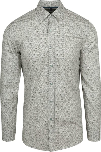 Suitable Overhemd Paisley Groen - Maat M - Heren - Casual Shirt