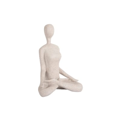 Present Time Ornament Open Lotus - Grijs - 15x11x21cm - Modern - Kunststof