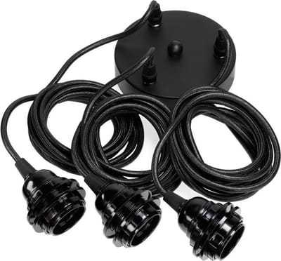 Lampfitting voor Plafond - Zwart - 3 Fittings