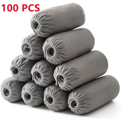 100 stuks wegwerpschoenovertrekken, antislip, grote voet, laarzen voor binnen, aannemers, vloerbedekking, schoenovertrekken, beschermers 100 pcs/bag grijs