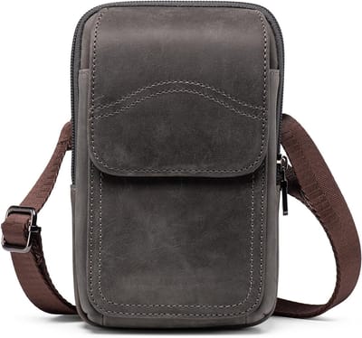 Leren Heuptassen voor Mannen, Crossbody Tas, Reistassen, Geldriem, Smartphone Houder met Meerdere Vakken