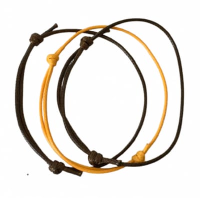 3 schuifkoord -2 xbruin-1 x oker - Charme Bijoux