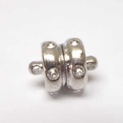 Art & Pearls Magneet Juwelensluitingen met Bergkristal – 20 Stuks – 15 mm – Platinum Plated – Anti-allergisch – Magnetische Sluitingen voor Lichte Kettinge