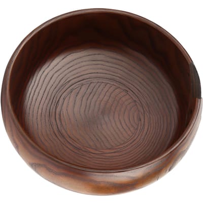 Natuurlijke Handgemaakte Houten Garenkom voor Breien Haken Huisdecoratie (Middelgrote diameter) black