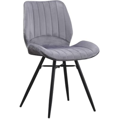 Dimehouse Beau Eetkamerstoel Antraciet Velvet Stof - Zonder Armleuningen - Velvet - Design