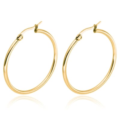 Cilla Jewels Hoop oorringen Dames Edelstaal Goudkleurig-60mm
