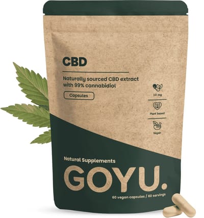 GOYU CBD Olie 10 MG 60 Capsules - Vegan - Zonder toevoegingen - Lab getest - 60 dagen voorraad per zakje