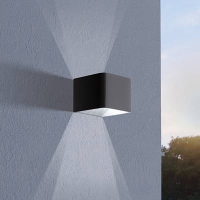 EGLO LED buiten wandlamp Doninni 1, zwart, breedte 13 cm, 2-lamps.