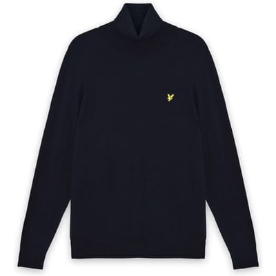 Lyle & Scott katoenen merino coltrui - marineblauw