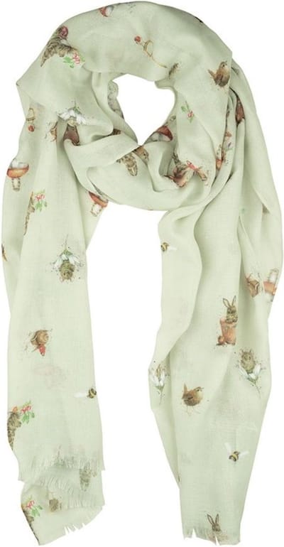 Wrendale Sjaal - 'Garden Friends' woodland animal Scarf
